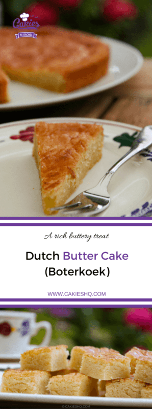 Dutch butter cake (boterkoek) is a traditional moist, flat cake with crispy edges. Butter cake (boterkoek) is a delicious Dutch treat to indulge in. #recipe #dutchrecipe